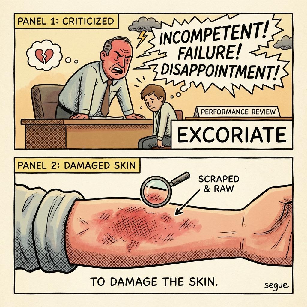excoriate