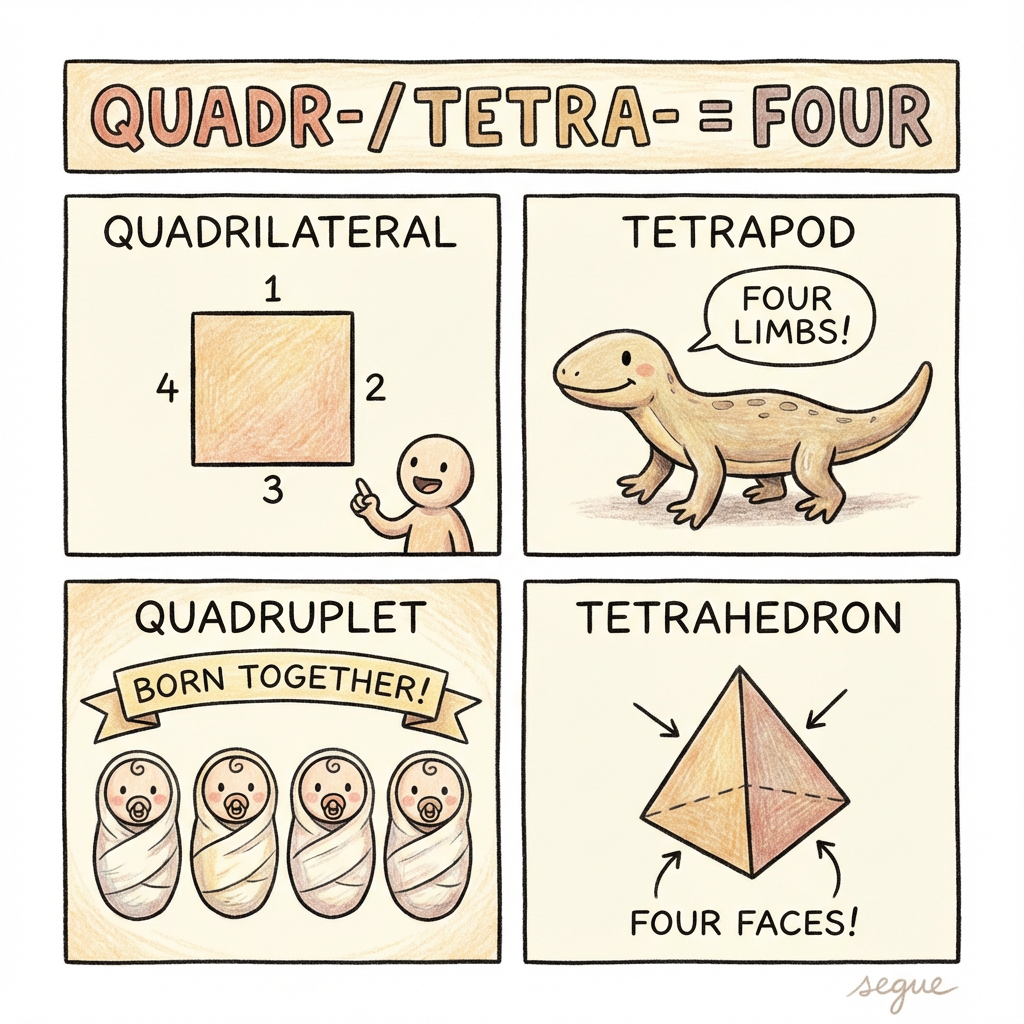 quadr-, tetra-