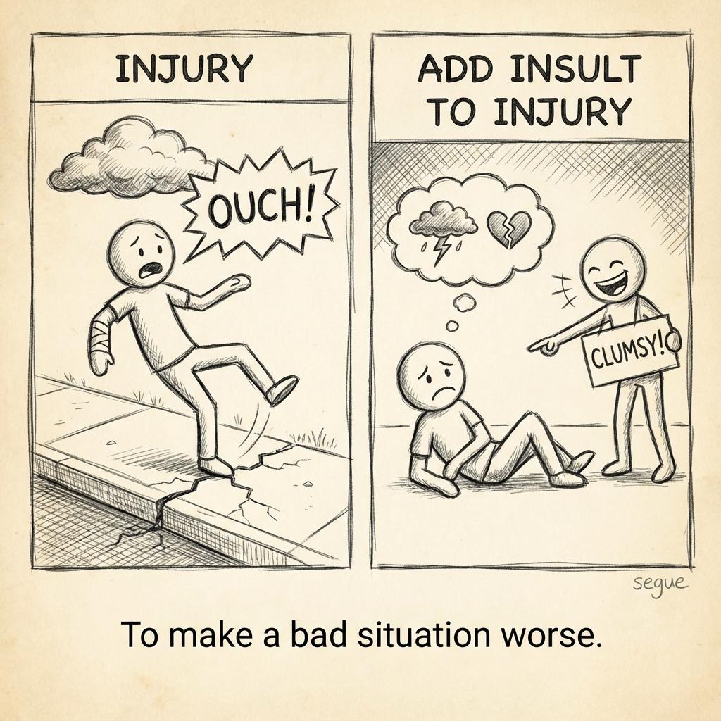 add insult to injury