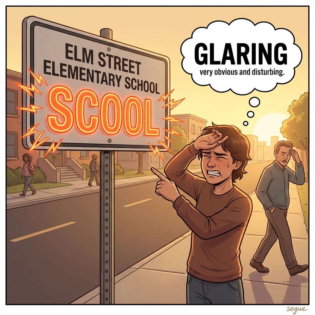 glaring