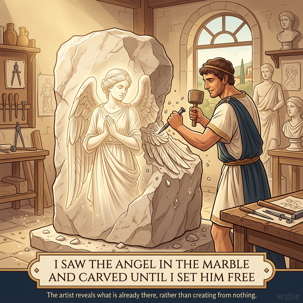 I saw the angel in the marble and carved until I set him free