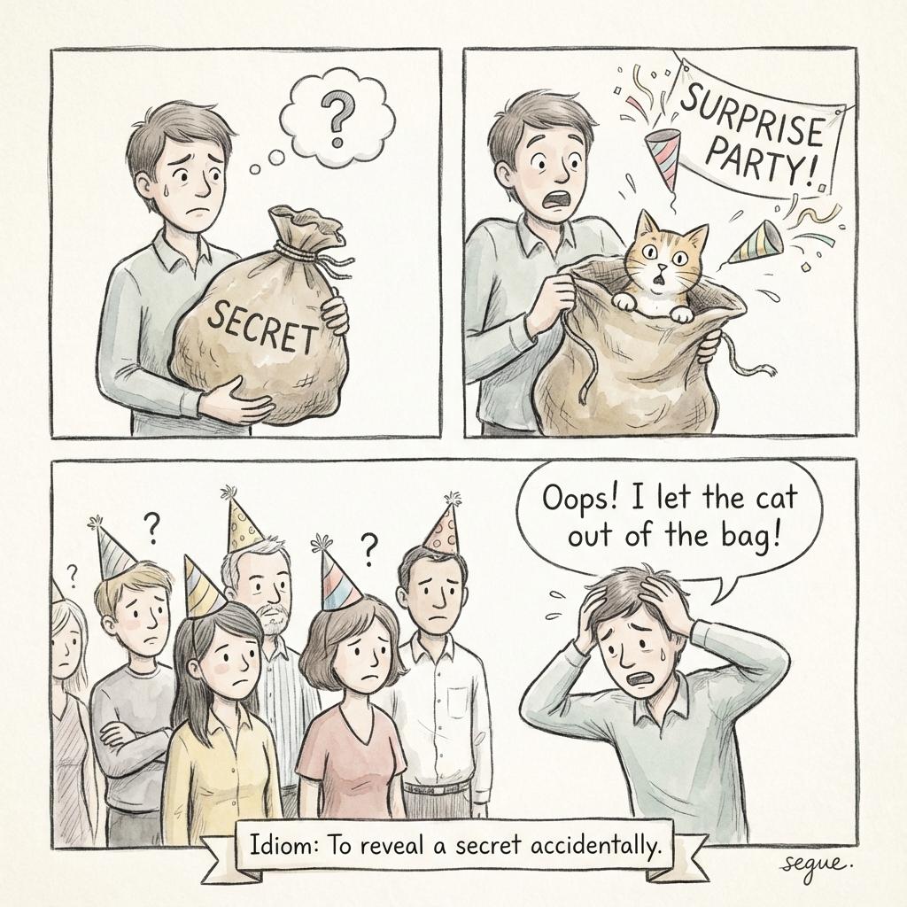 let the cat out of the bag