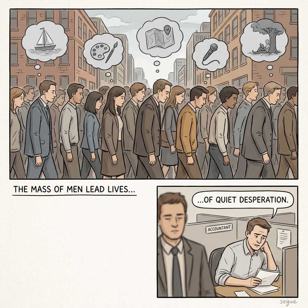 The mass of men lead lives of quiet desperation